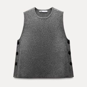 NWOT Zara gray knit sleeveless vest top - Women's Size Small